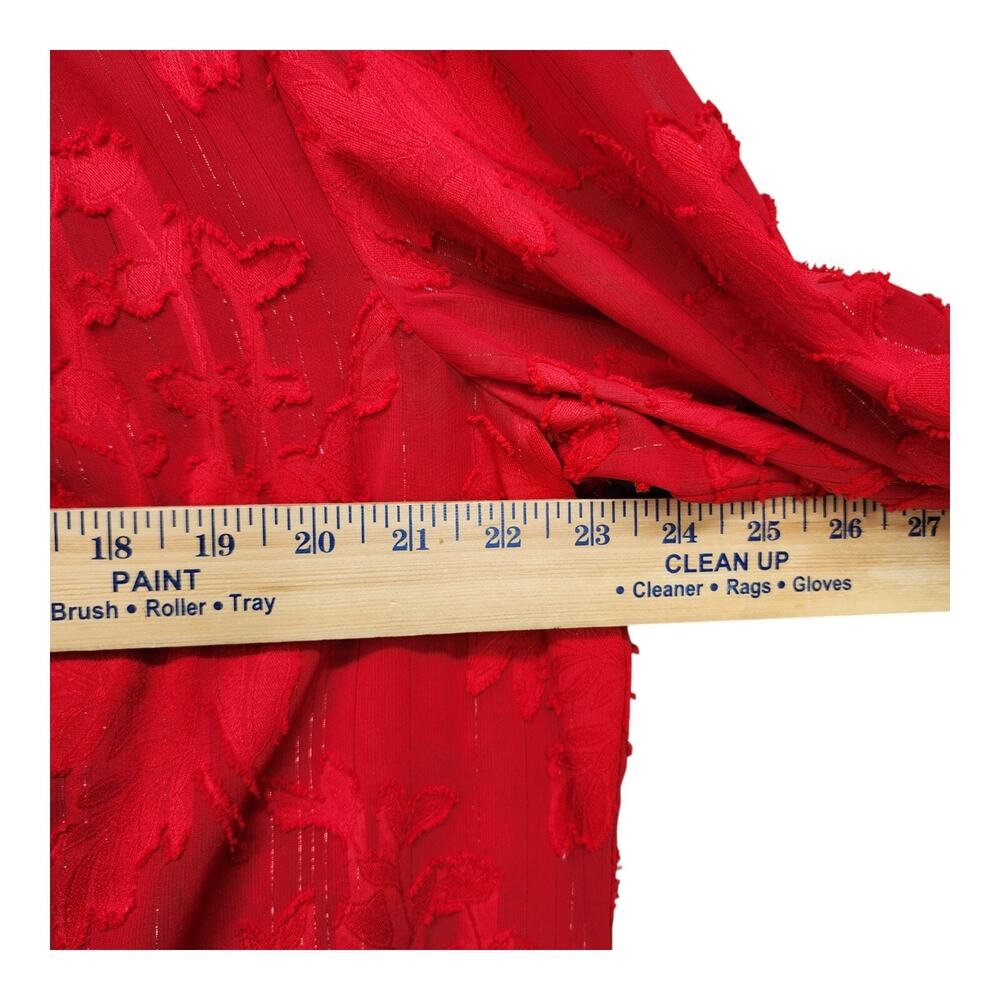 Liz Claiborne Blouse Women XL Red Sheer Lined Holiday Christmas Party Dressy Top - Picture 9 of 13